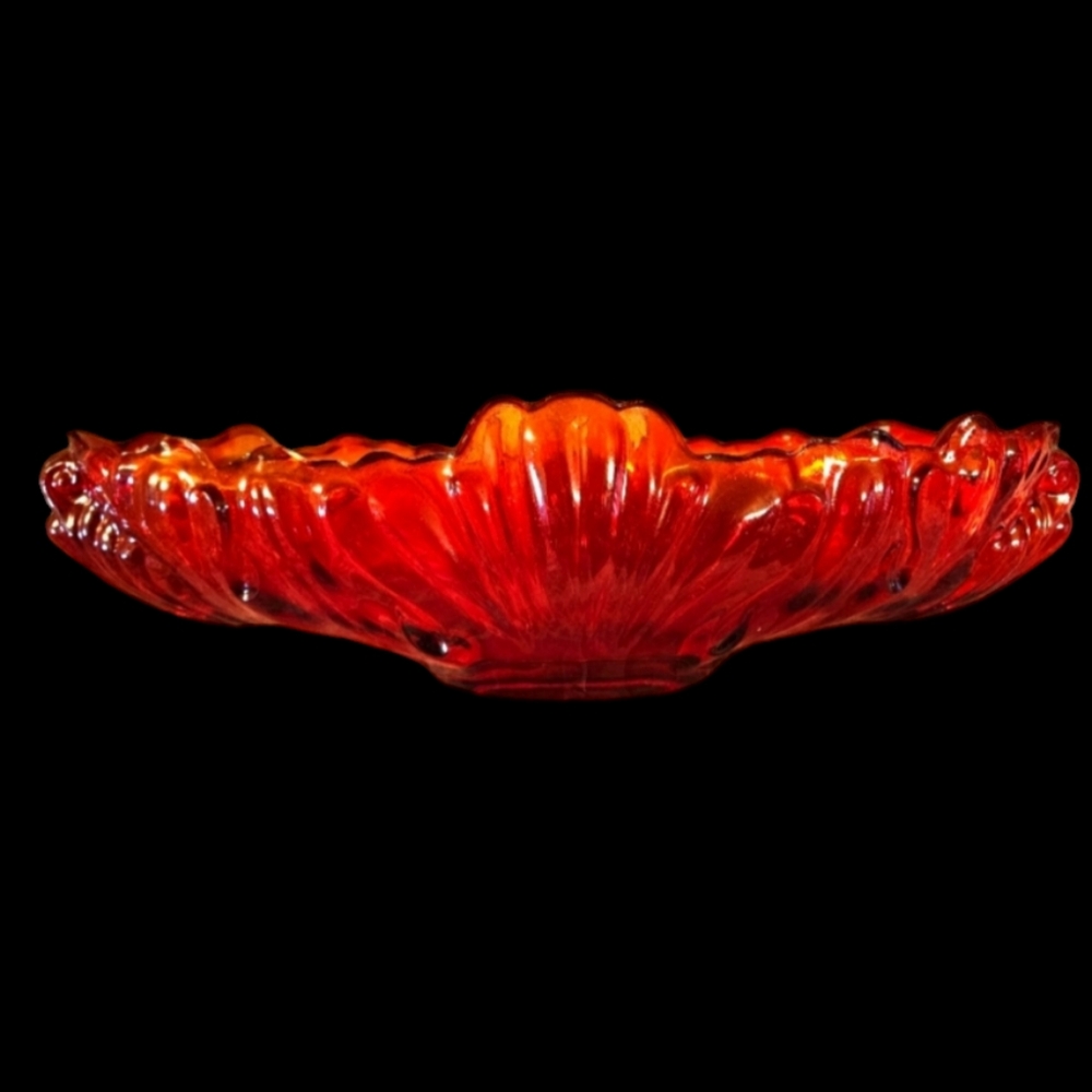 Jeanette Glass Amberina Gondola Bowl